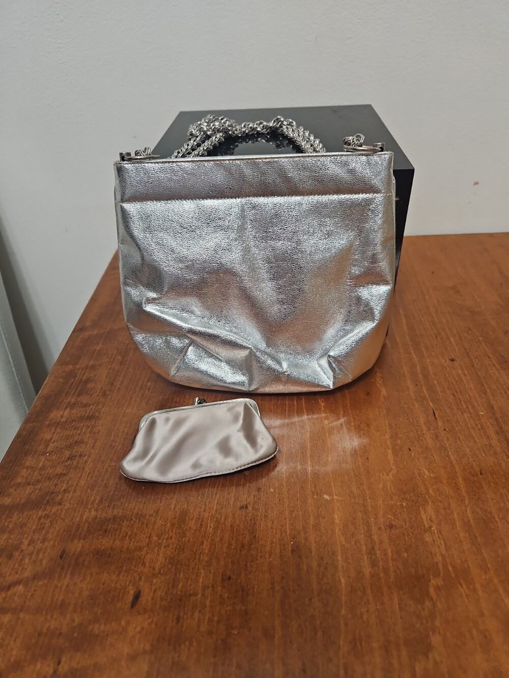 Vintage Coblenz Originals Metallic Silver Chain Evening Bag Mod Retro Purse